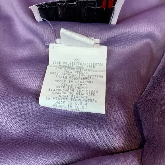 Vintage 80s Scarlett purple flutter ruffle dress, 9/10 - Picture 6 of 7